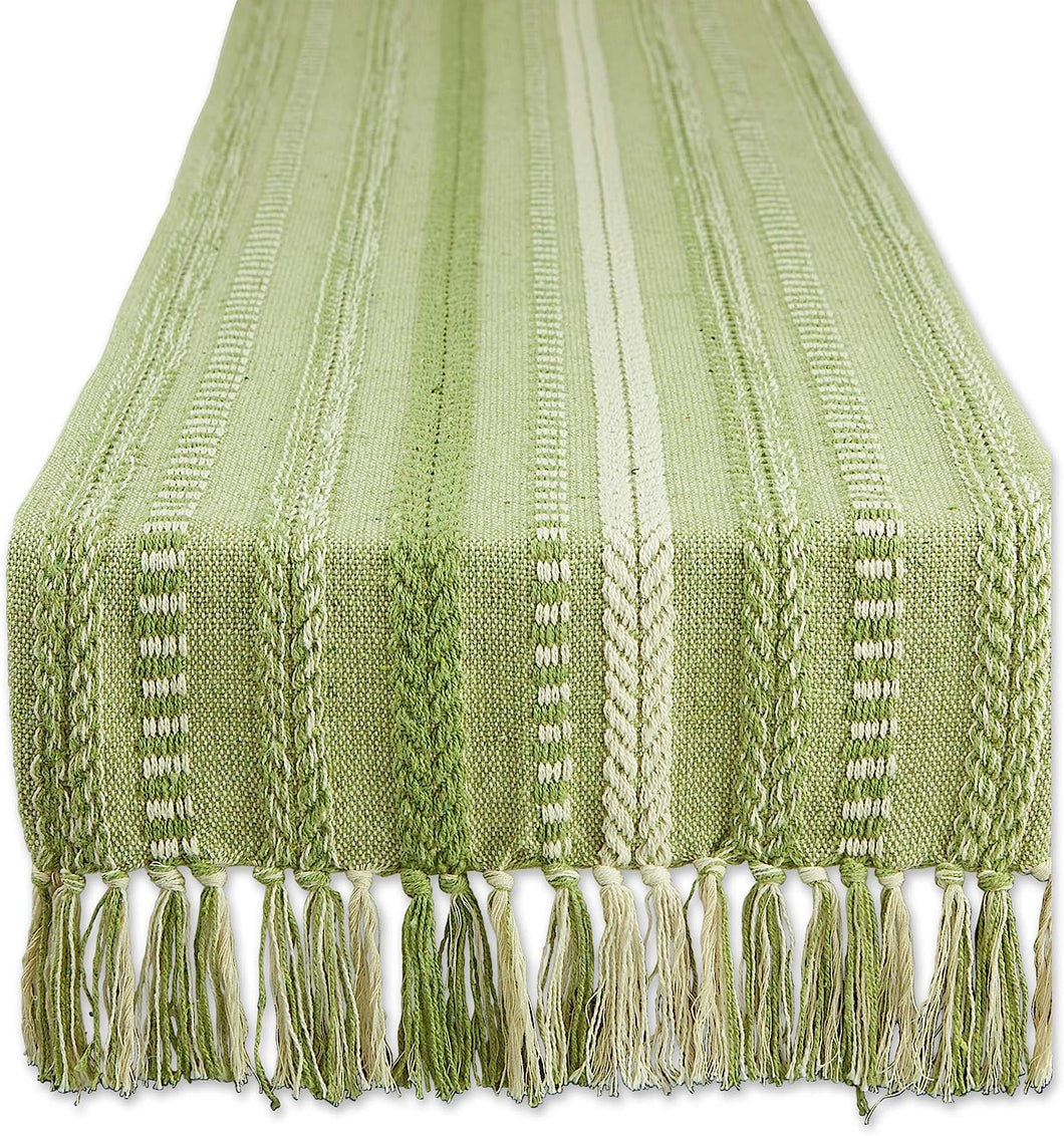 Hand Woven boho Stripe Table Runner Collection with  Fringe Nature4uhome