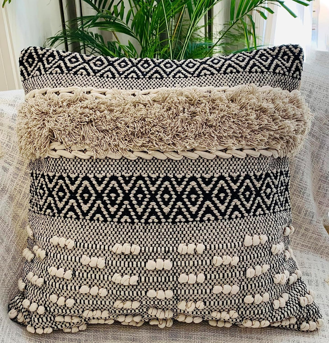 NATURE4U Home Boho Decorative Throw Pillow Cover 20X20, Boho Accent Pillow (Pack of 1) Nature4uhome