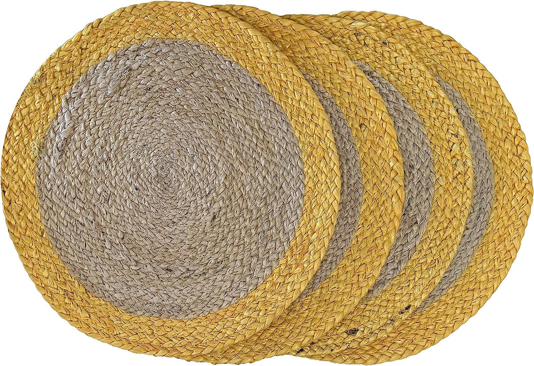 Nature4u 100% Jute Hand Braided Placemat Set of 4 ( 14” Dia) Nature4uhome