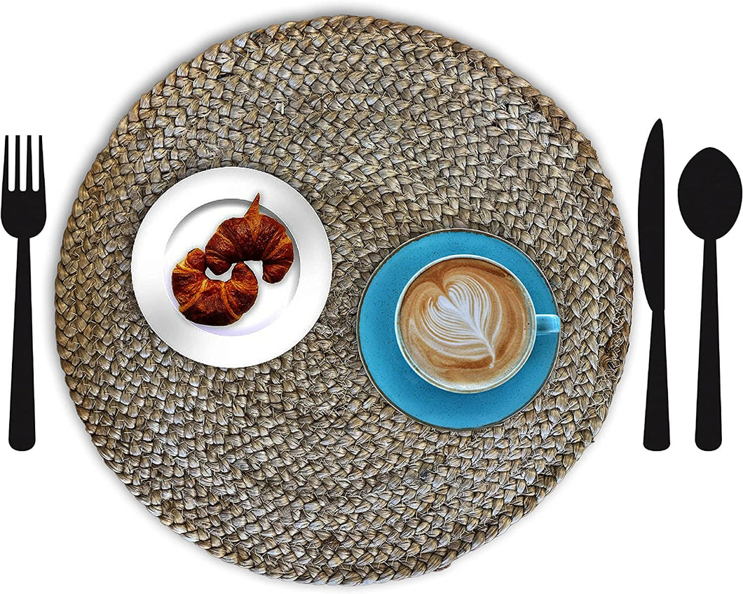 Nature4u 100% Jute Round Woven Braided PLACEMAT (Set of 6) Nature4uhome