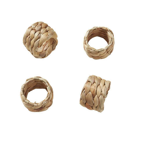 Nature4u Home Natural Water Hyacinth Napkin Rings, Set of 4 Nature4uhome