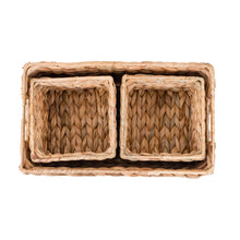 Load image into Gallery viewer, Nature4u Homes &amp; Gardens Woven Natural Water Hyacinth Organizational Basket Set of 3 Nature4uhome
