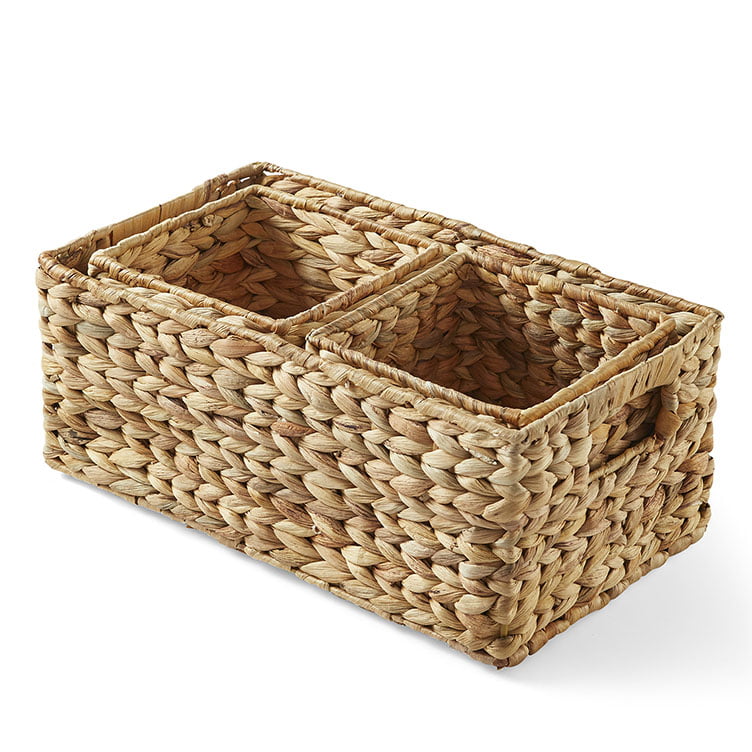 Nature4u Homes & Gardens Woven Natural Water Hyacinth Organizational Basket Set of 3 Nature4uhome