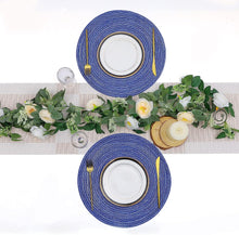 Load image into Gallery viewer, Round Braided Placemats Set Washable 15 inch Round Table Placemat Nature4uhome
