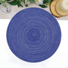 Load image into Gallery viewer, Round Braided Placemats Set Washable 15 inch Round Table Placemat Nature4uhome
