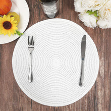 Load image into Gallery viewer, Round Braided Placemats Set Washable 15 inch Round Table Placemat Nature4uhome
