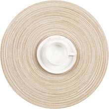 Load image into Gallery viewer, Round Braided Placemats Set Washable 15 inch Round Table Placemat Nature4uhome
