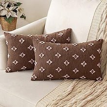 Load image into Gallery viewer, Set of 2 Decorative Throw Pillow Covers Rhombic Jacquard Pillowcase Soft Square Cushion Case Nature4uhome
