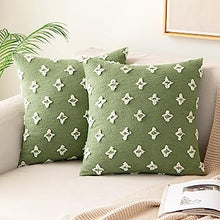 Load image into Gallery viewer, Set of 2 Decorative Throw Pillow Covers Rhombic Jacquard Pillowcase Soft Square Cushion Case Nature4uhome
